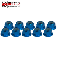 Hobby Details Flange Nylon Lock Nut M4 Regular CW Sky Blue (10)