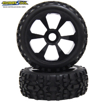 Hobby Works RC Big Block Tyres 1/8th Mounted 6 Spoke