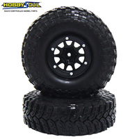 Hobby Works RC Crawler Tyres Set Mounted 1.9mm (2) Beadlocks