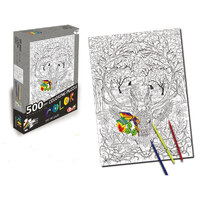 Puzzle Reindeer Colour Yourself 500pce